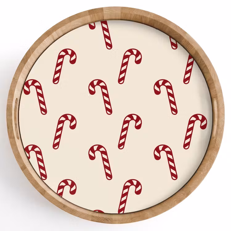 Dienblad - Kerst - Rood - Crème - Zuurstok — 1