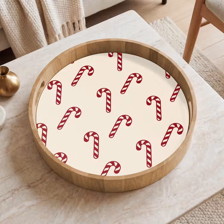 Dienblad - Kerst - Rood - Crème - Zuurstok — 2