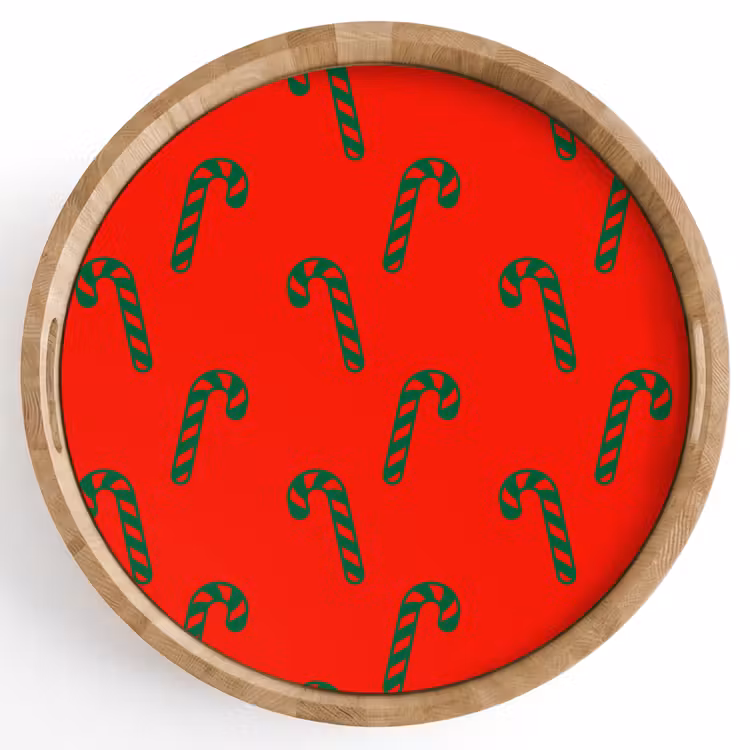 Dienblad - Kerst - Rood - Groen - Zuurstok — 1