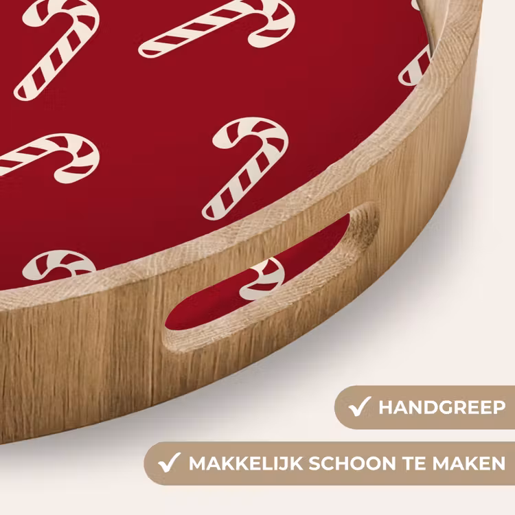 Dienblad - Kerst - Rood - Wit - Zuurstok — 5