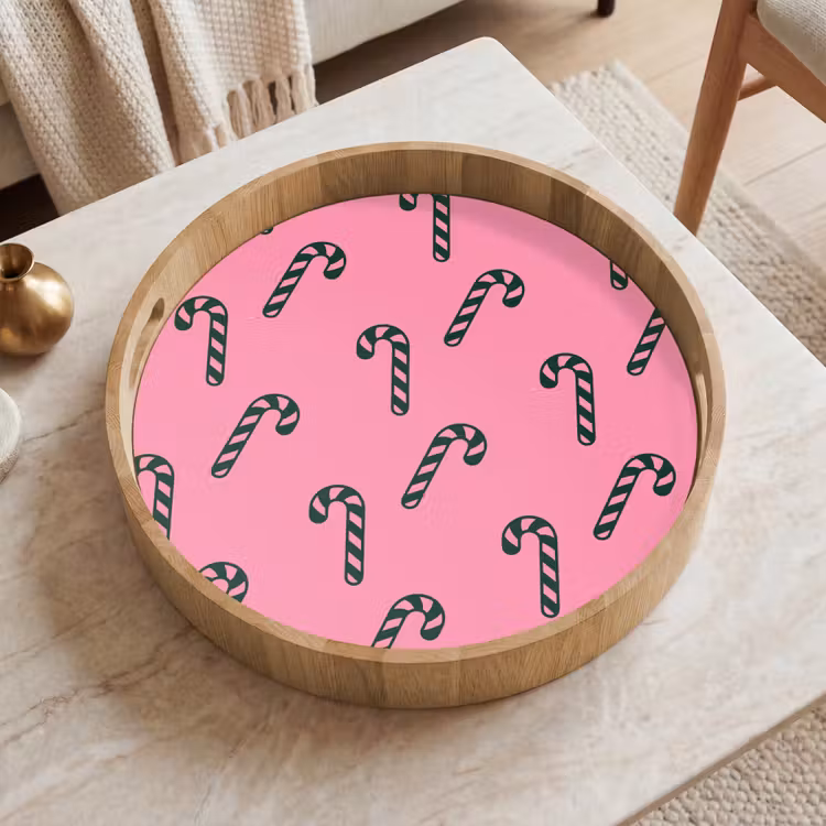 Dienblad - Kerst - Roze - Groen - Zuurstok — 2