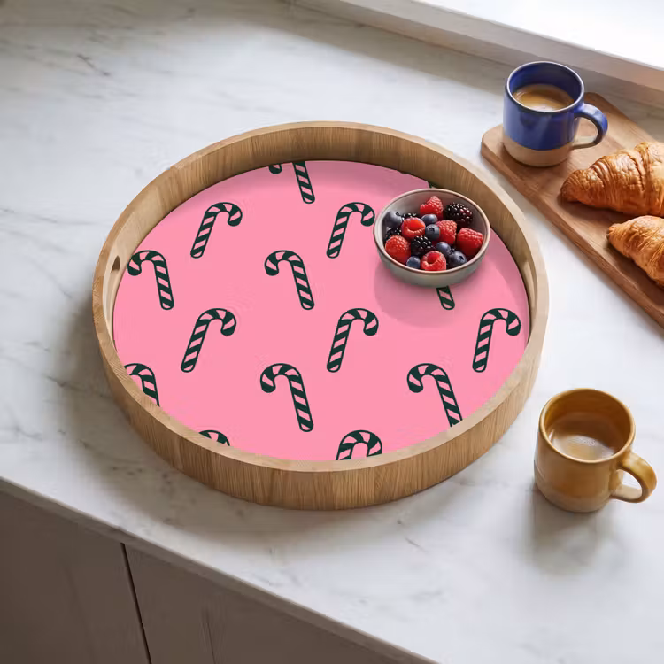 Dienblad - Kerst - Roze - Groen - Zuurstok — 4