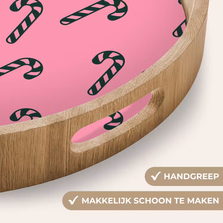 Dienblad - Kerst - Roze - Groen - Zuurstok — 5