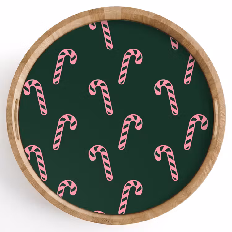 Dienblad - Kerst - Roze - Groen - Zuurstok — 1