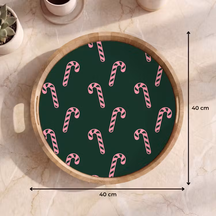 Dienblad - Kerst - Roze - Groen - Zuurstok — 9