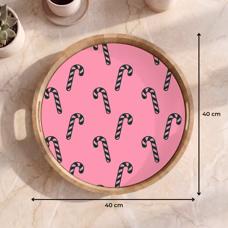 Dienblad - Kerst - Roze - Groen - Zuurstok — 9