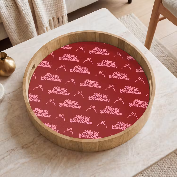 Dienblad - Tekst - Rood - Roze - Strik — 2