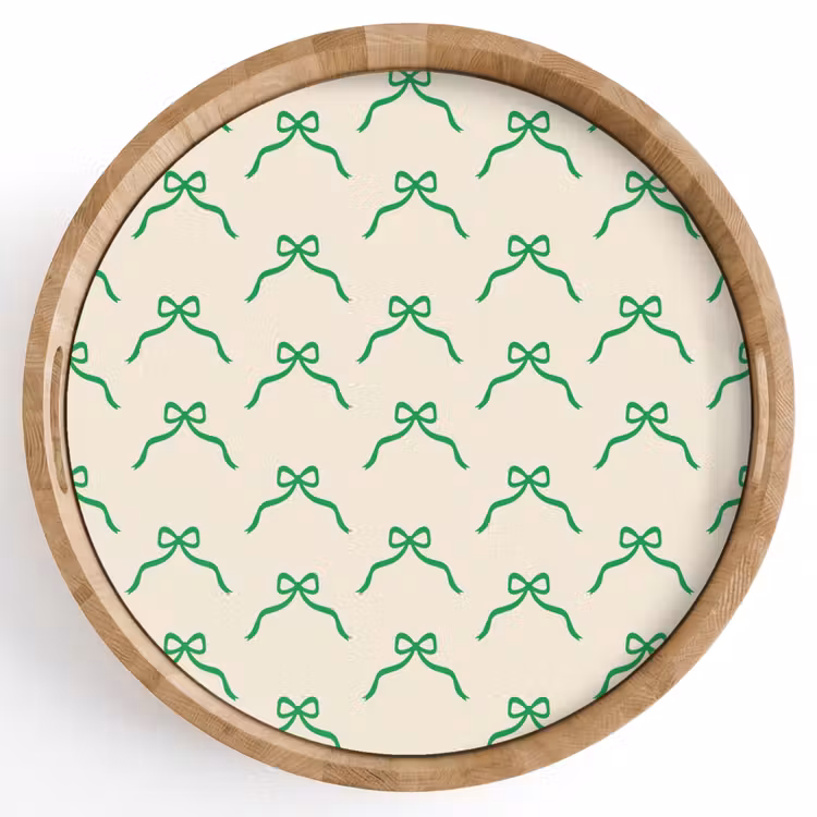Dienblad - Strik - Crème - Groen - Kerst — 1