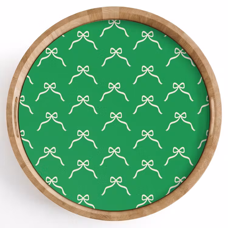 Dienblad - Strik - Kerst - Groen - Wit — 1