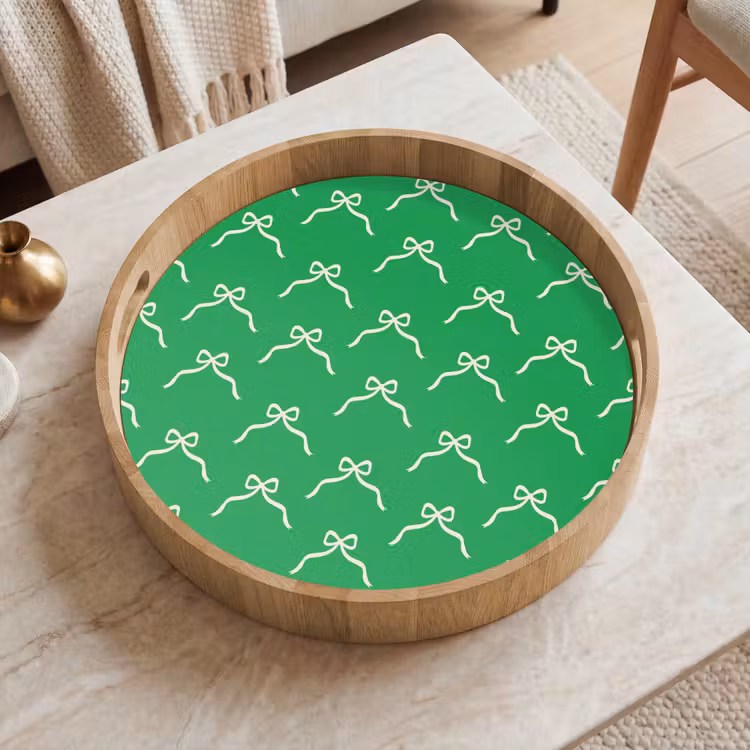 Dienblad - Strik - Kerst - Groen - Wit — 2