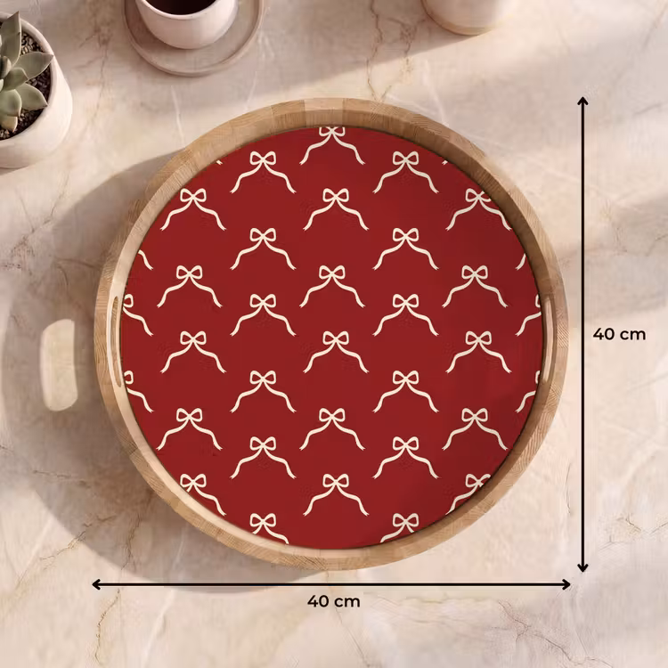 Dienblad - Strik - Kerst - Rood - Wit — 9