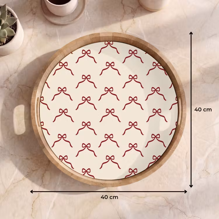 Dienblad - Strik - Rood - Crème - Kerst — 9
