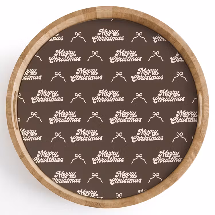 Dienblad - Tekst - Crème - Bruin - Strik — 1