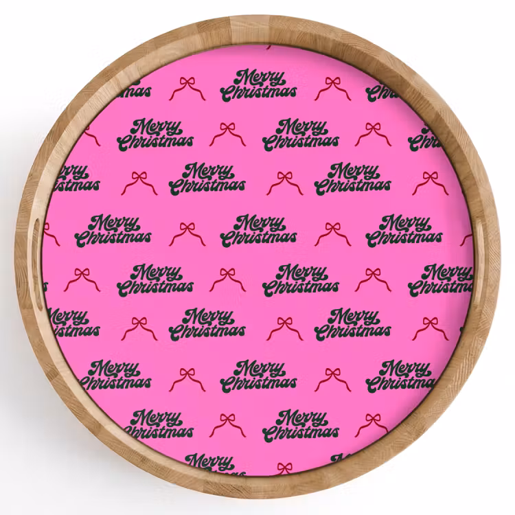 Dienblad - Tekst - Neon - Roze - Kerst — 1