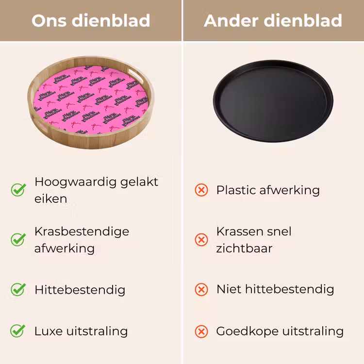 Dienblad - Tekst - Neon - Roze - Kerst — 3
