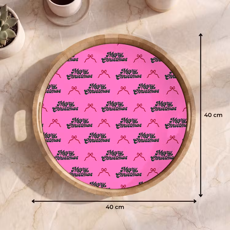 Dienblad - Tekst - Neon - Roze - Kerst — 9