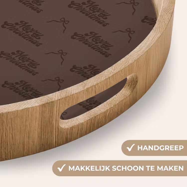 Dienblad - Tekst - Strik - Bruin — 5