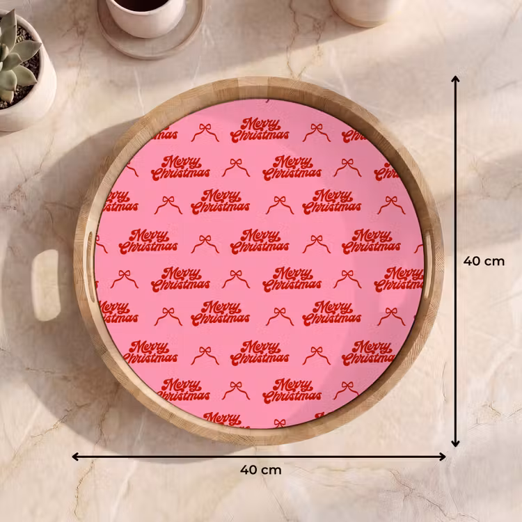Dienblad - Tekst - Strik - Rood - Roze — 9