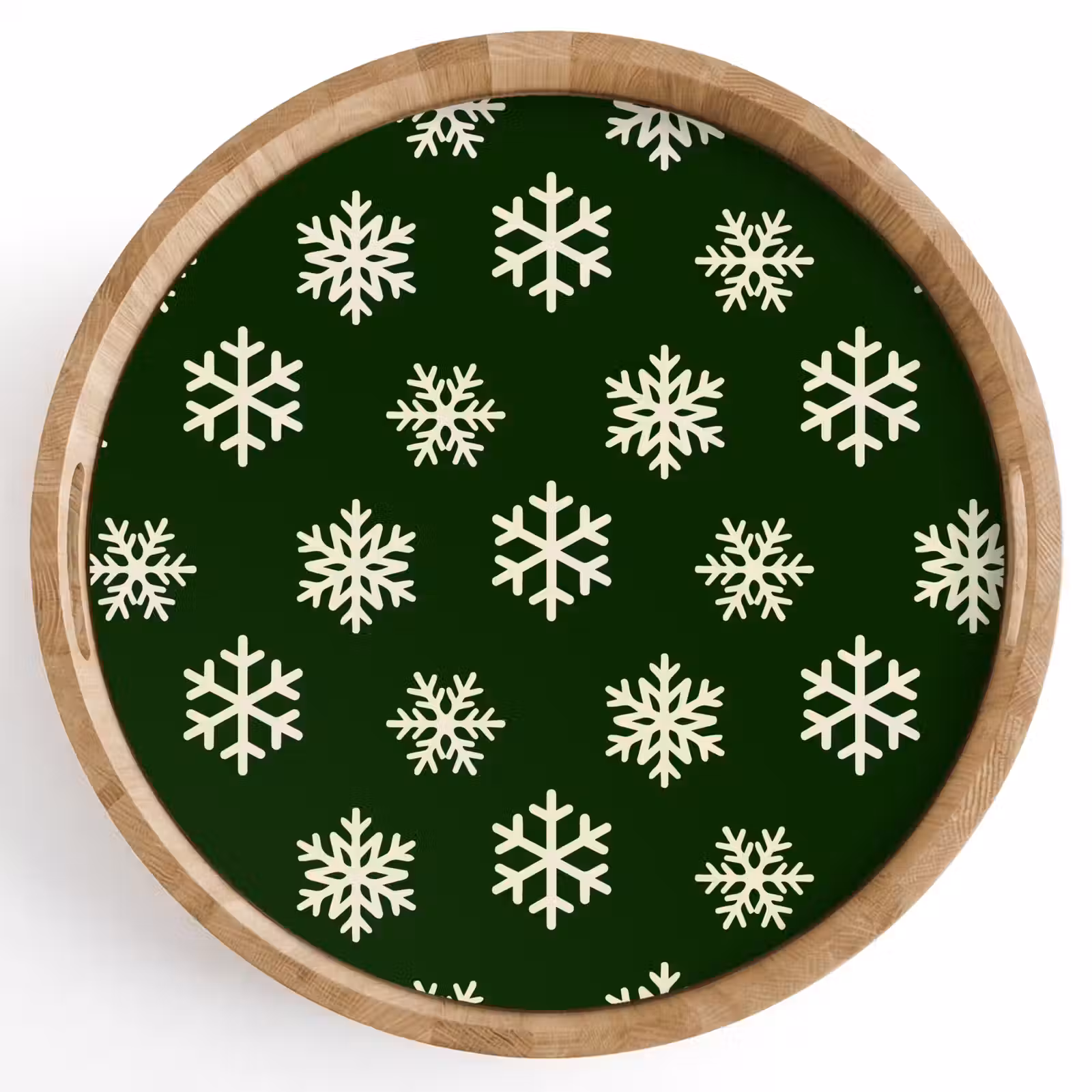 Dienblad - Sneeuwvlok - Groen - Wit - Kerst — 1