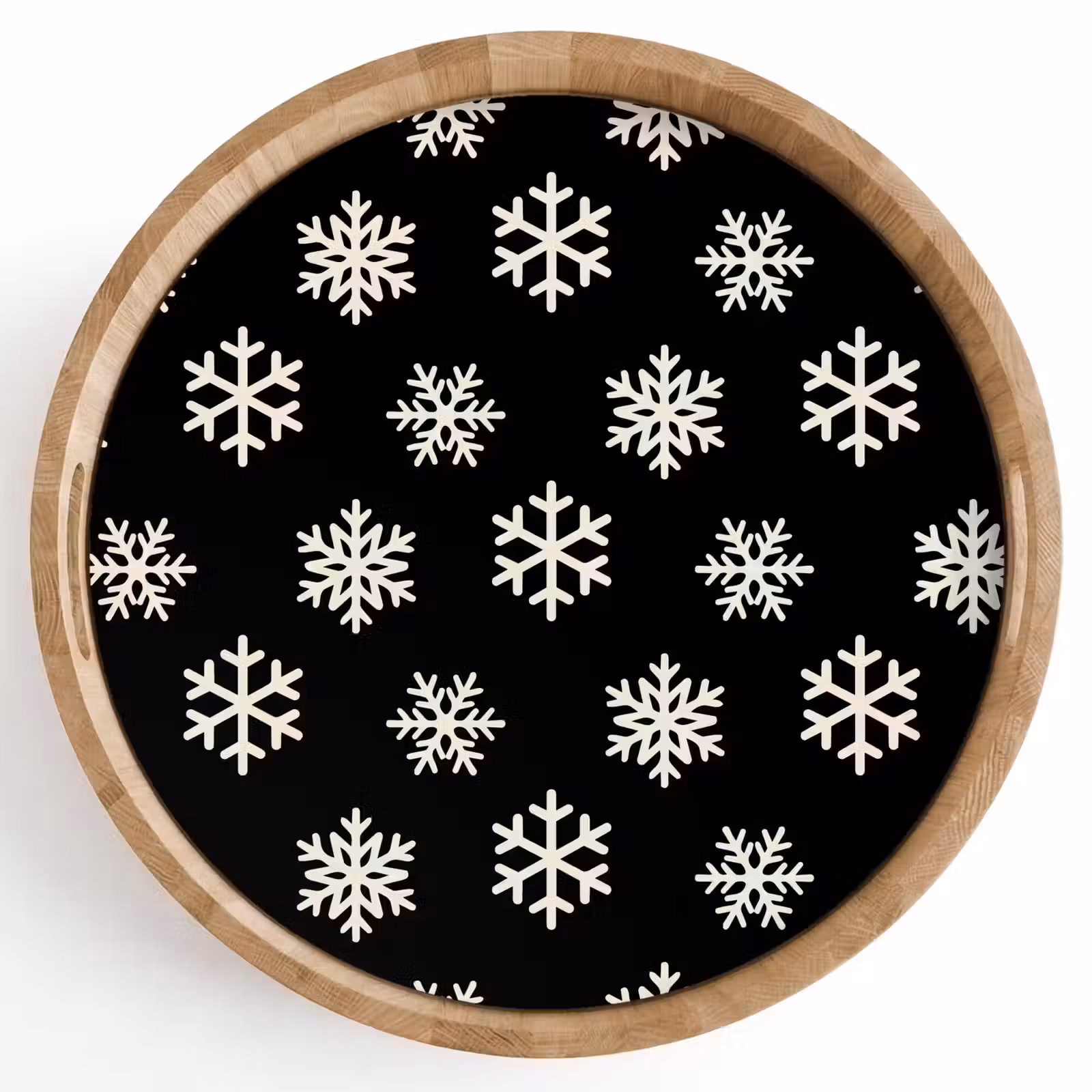 Dienblad - Sneeuwvlok - Zwart - Wit - Kerst — 1
