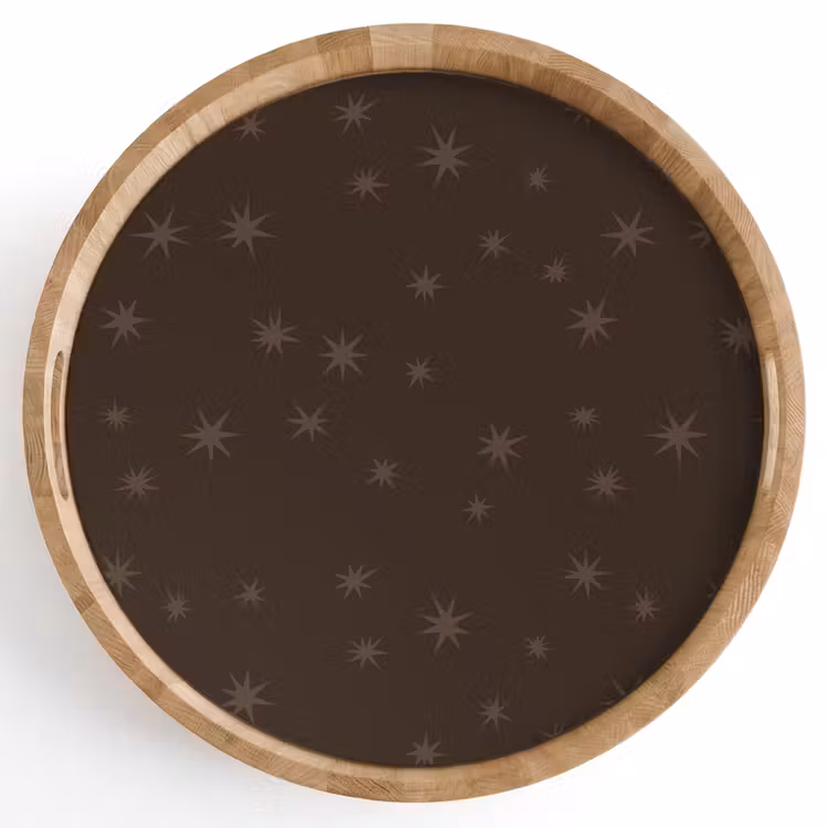 Dienblad - Bruin - Sterren - Kerst — 1