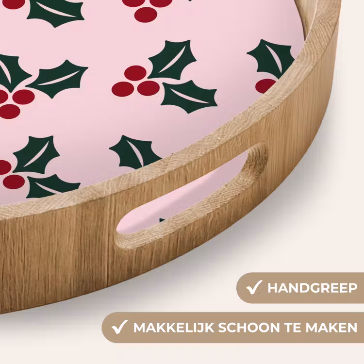 Dienblad - Kerst - Hulst - Groen - Roze — 5