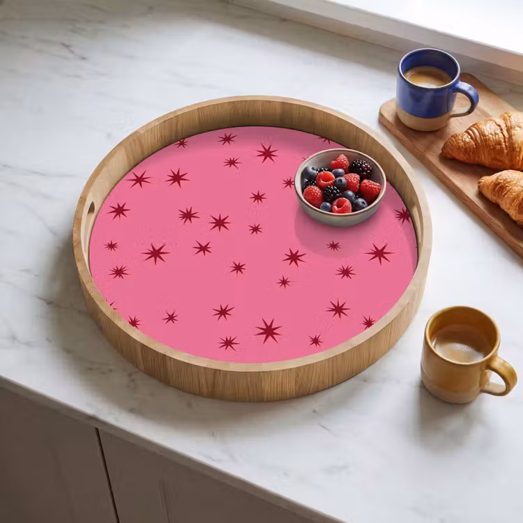 Dienblad - Kerst - Ster - Rood - Roze — 4