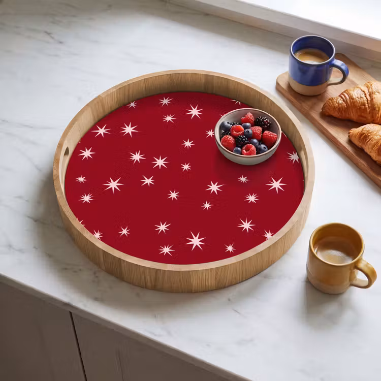 Dienblad - Rood - Wit - Kerst - Ster — 4
