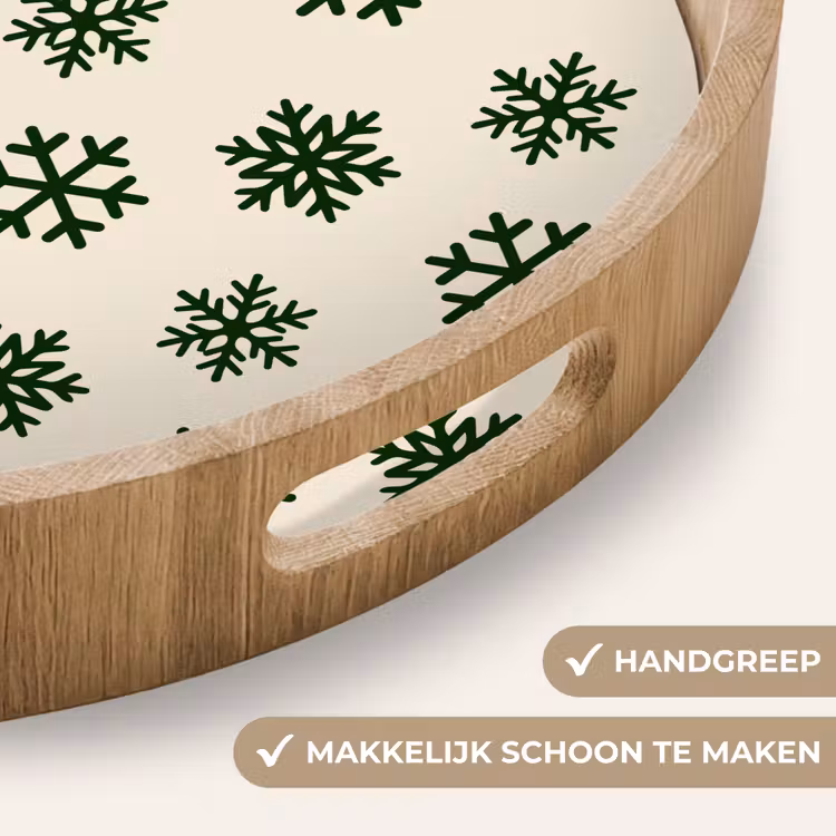 Dienblad - Sneeuwvlok - Crème - Groen - Kerst — 5