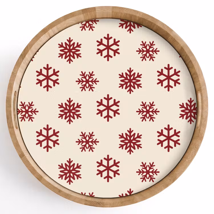 Dienblad - Sneeuwvlok - Crème - Rood — 1