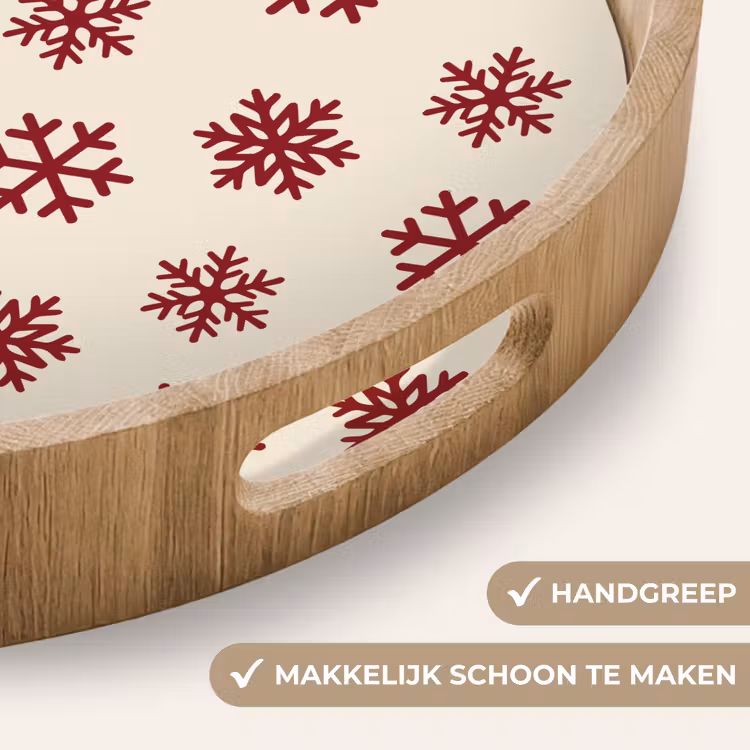 Dienblad - Sneeuwvlok - Crème - Rood — 5