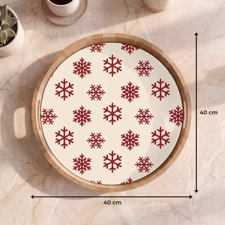 Dienblad - Sneeuwvlok - Crème - Rood — 9