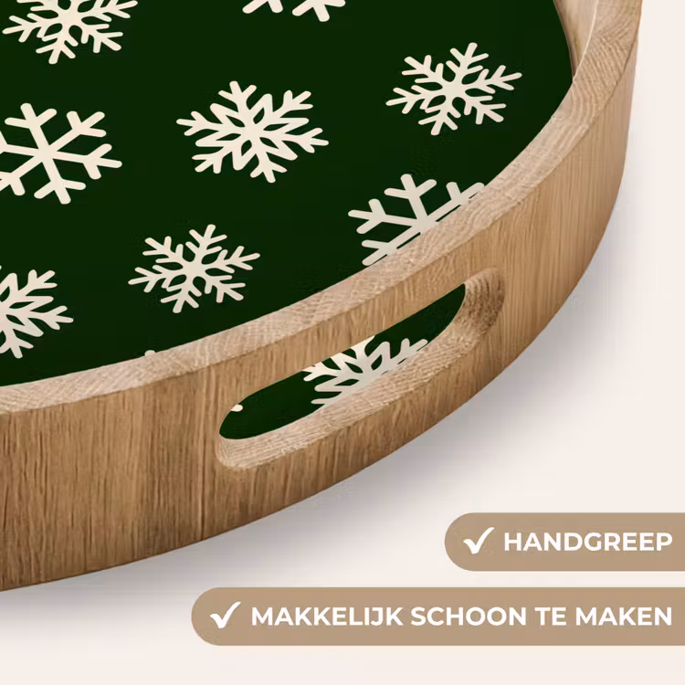 Dienblad - Sneeuwvlok - Groen - Wit - Kerst — 5