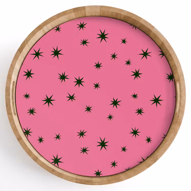 Dienblad - Ster - Groen - Roze - Kerst — 1