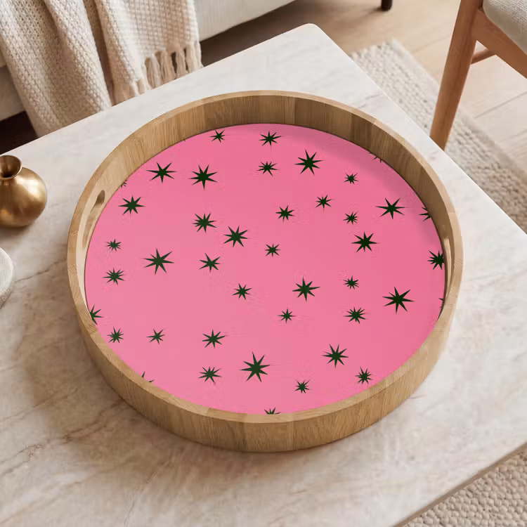 Dienblad - Ster - Groen - Roze - Kerst — 2