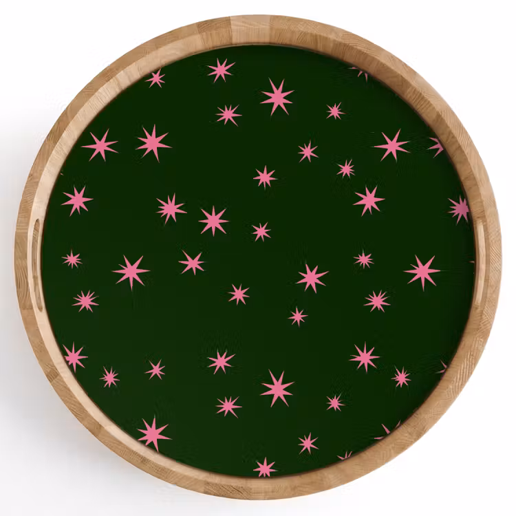Dienblad - Ster - Roze - Groen - Kerst — 1