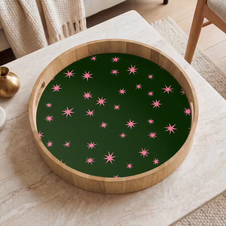 Dienblad - Ster - Roze - Groen - Kerst — 2