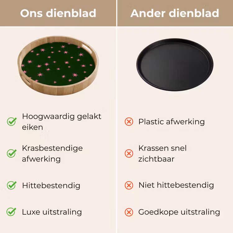 Dienblad - Ster - Roze - Groen - Kerst — 3