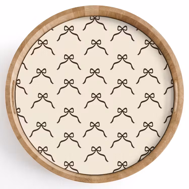 Dienblad - Strik - Kerst - Zwart - Crème — 1