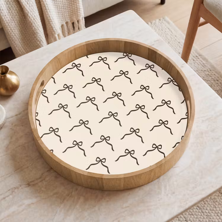 Dienblad - Strik - Kerst - Zwart - Crème — 2