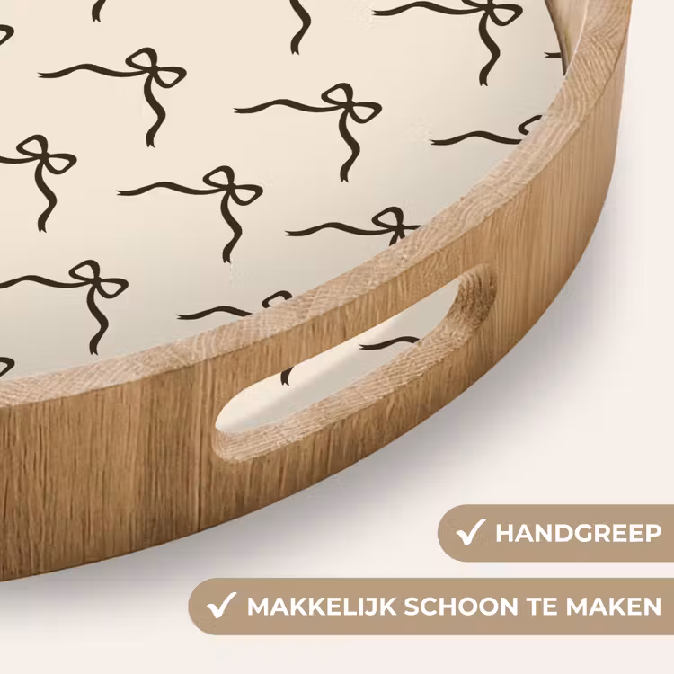 Dienblad - Strik - Kerst - Zwart - Crème — 5