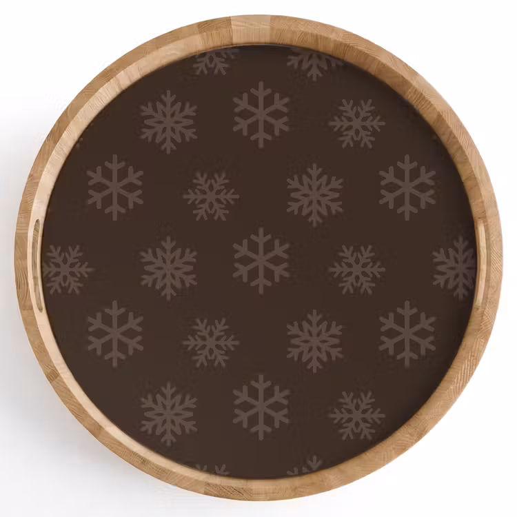 Dienblad - Sneeuwvlok - Bruin - Kerst — 1