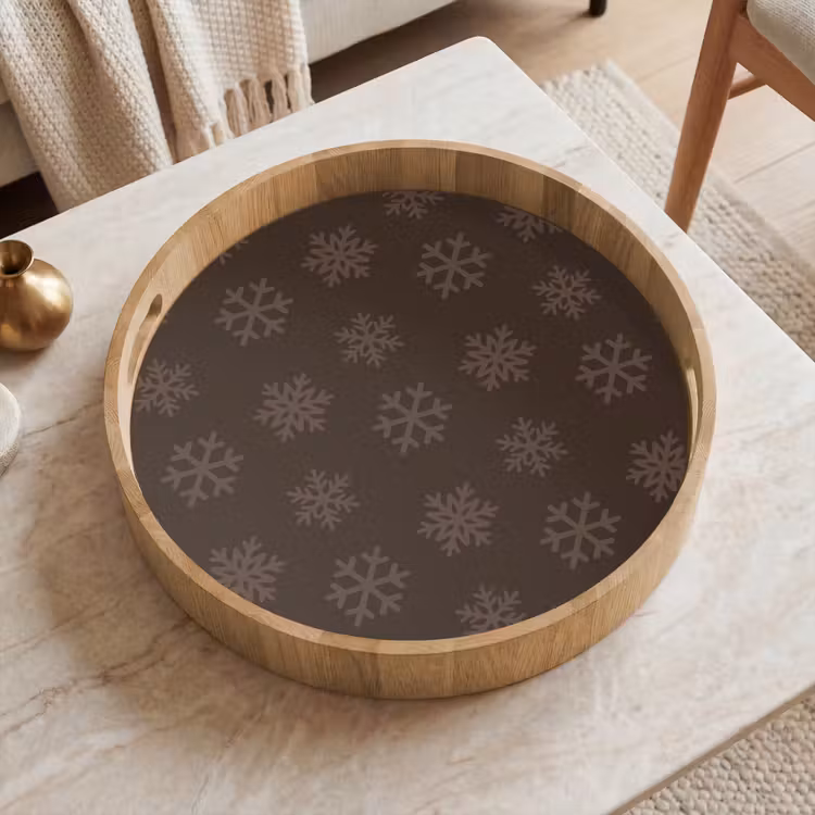 Dienblad - Sneeuwvlok - Bruin - Kerst — 2