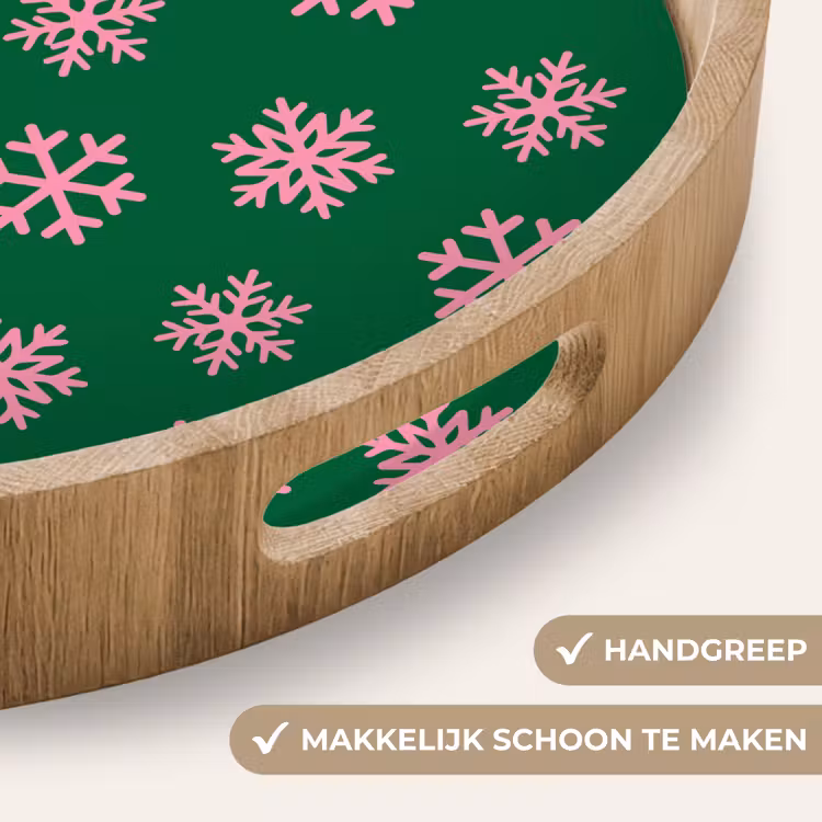 Dienblad - Sneeuwvlok - Groen - Roze - Kerst — 5
