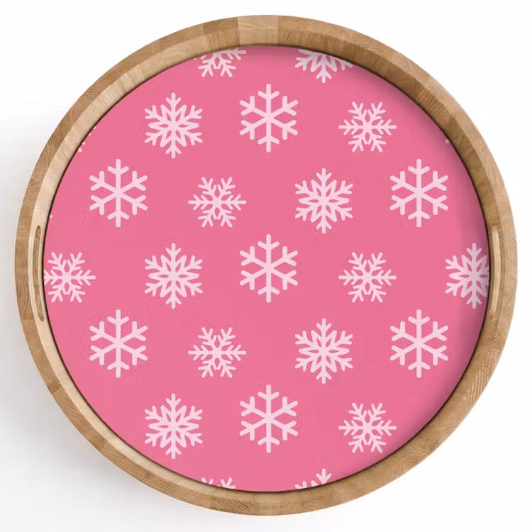 Dienblad - Sneeuwvlok - Kerst - Roze — 1
