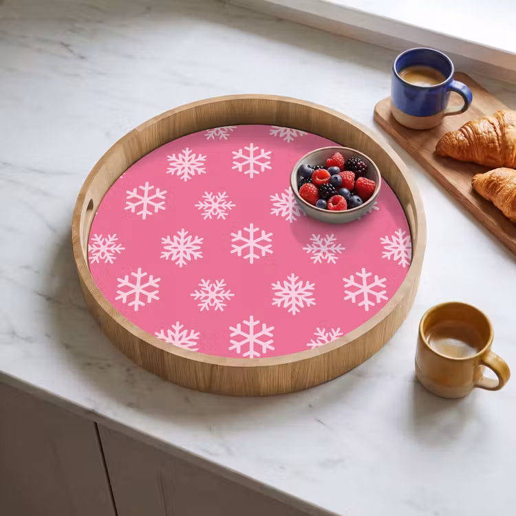 Dienblad - Sneeuwvlok - Kerst - Roze — 4