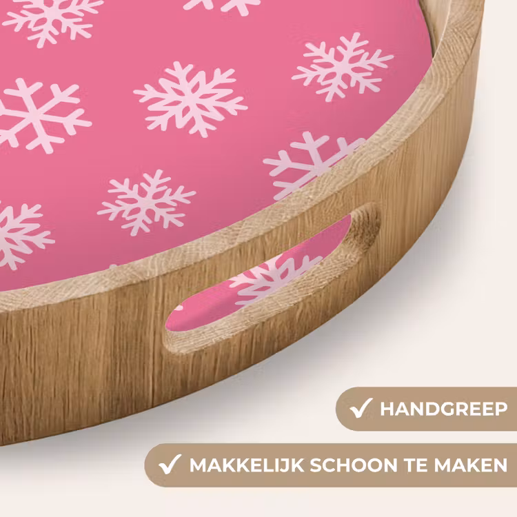 Dienblad - Sneeuwvlok - Kerst - Roze — 5
