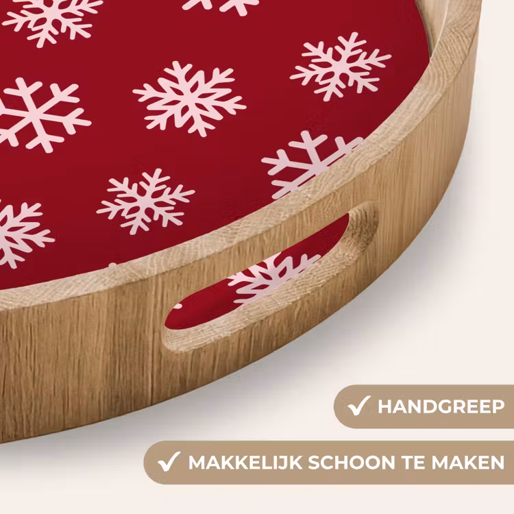 Dienblad - Sneeuwvlok - Rood - Roze - Kerst — 5