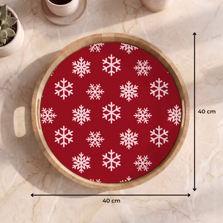 Dienblad - Sneeuwvlok - Rood - Roze - Kerst — 9
