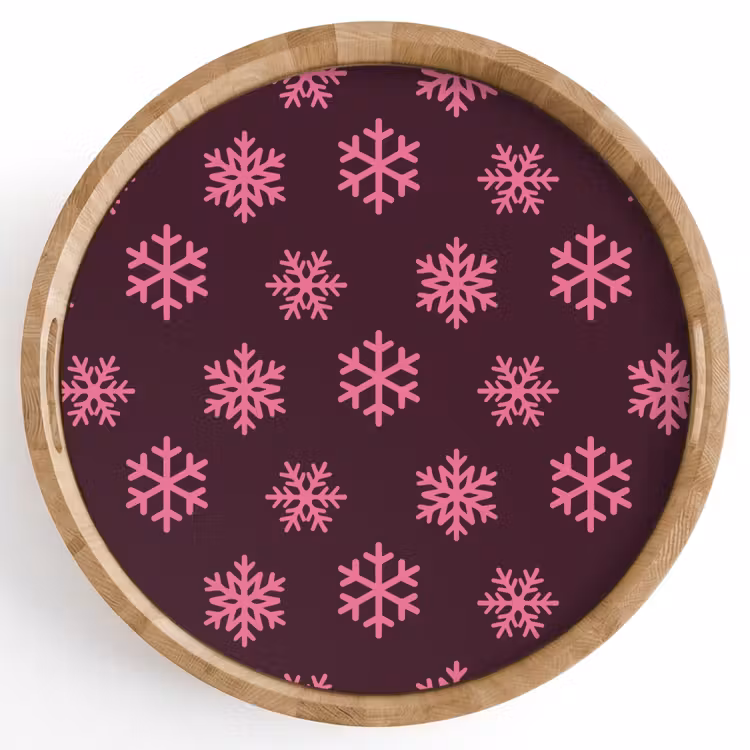 Dienblad - Sneeuwvlok - Roze - Paars - Kerst — 1